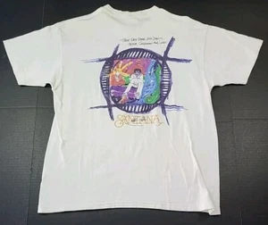 Vintage 2000 Santana Hard Rock Cafe Mullet Graphic T-Shirt, L, 21x28", White - Picture 1 of 20