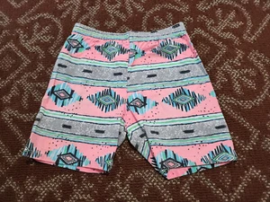 Vintage 1990s Shorts - Kids / Youth Size 5 - Pink Turquoise - Picture 1 of 6