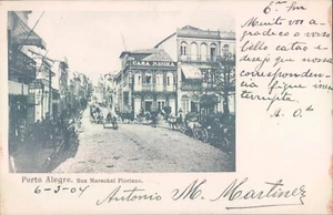 BRAZIL Porto Alegre Marechal Floriano street 1904 litho PC - Picture 1 of 2