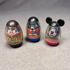 Vtg Hasbro Disney MIKEY MOUSE Goofy Clubhouse Haunted Fig Weebles Wobble Lot 3 - Picture 1 of 3