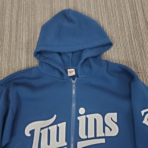 Minnesota Twins Hoodies Full Zip Sweatshirt Mens Medium M Blue MLB Cover