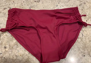 Nwt Justice Girls Cinched Maroon Bikini Bottoms Size 18 - Picture 1 of 3