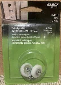 1 Pack-2 PLPCI Bath Sliding Door 4 Flat Edge Rollers Nylon Ball Bearings 7/8" OD - Picture 1 of 4