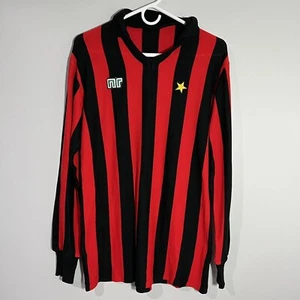Vintage 1983 NR AC Milan Black Stripe Soccer Kit Football Jersey Mens Medium M - Picture 1 of 7