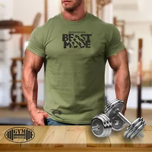 Beast Mode T Shirt Gym Clothing Bodybuilding Training Workout Exercise MMA Top - Picture 1 of 18