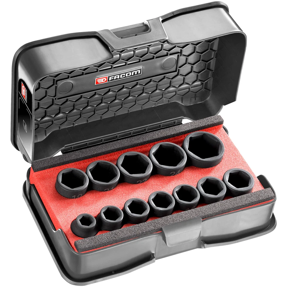 Facom NSS.J12PB 6-Point Stubby Impact Socket Set 1/2in SQDR, 12 Piece - Image 1 of 1