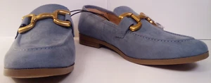 NUEVO Time and Tru Para Mujer Azul Imitación Gamuza Sin Cordones Hebilla Mocasines Zapatos Tallas 8 9 - Imagen 1 de 7