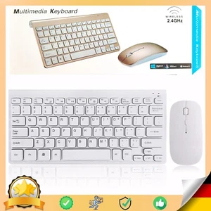Maus Keyboard Wireless QWERTY Tastatur Set 2,4GHz PC Funkmaus Weiß Retoo - Bild 1 von 18