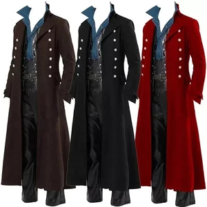 Disfraz de pirata medieval Steampunk vintage gabardina gótica para hombre chaqueta de esmoquin - Imagen 1 de 7