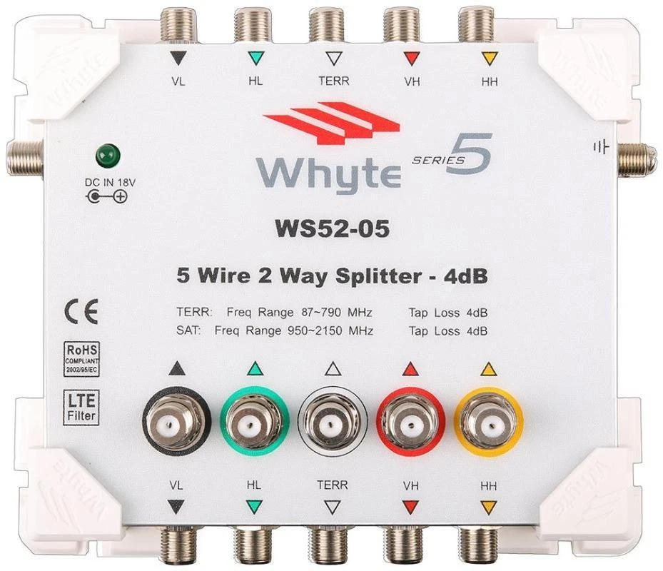 WS52-05 Series 5 5-Wire, 2-Way Splitter - WHYTE - Image 1 of 1