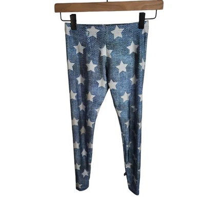 Leggings Terez Niñas Estampado de Estrellas Talla Mediana Azul Blanco Estampado Digitalizado EE. UU. Foto 1 de 4