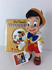 Pinocchio Figur von Applause gelenkig bewegliche Arme Beine Kopf 9,5" Vintage 1990 mit Buch - Bild 1 von 15