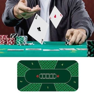 Poker Table Layout Tabletop Rubber Mat Roll-up Craps Gaming Table Top Pad - Picture 1 of 17