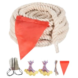 60Ft Tug of War Rope for Adults Field Day Games Party Carnival Family Game White - Picture 1 of 6