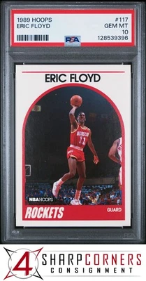 1989 HOOPS #117 ERIC FLOYD ROCKETS PSA 10 - Image 1 of 3
