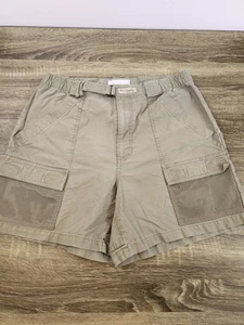 Columbia PFG Cargo Shorts Men's Medium Green Elastic Waist Outdoors Hiking - Picture 1 of 10