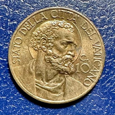 Rare Beautiful 1940 Vatican City 10 Centesimi KM 23 - Image 1 of 2