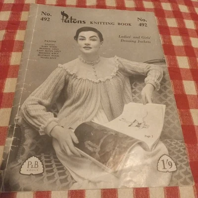 😇 Patons 492 Womens Knitting Pattern Book Vintage Ladies Girls Dressing Jackets - image 1 of 4