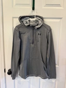 Under Armour Athletic , Gray, Hoodie 1/4 Zip ,SweatShirt Loose Coldgear Youth XL - Picture 1 of 4