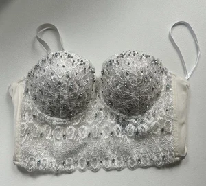 Sujetador Windsor Bustier para mujer estrás blanco corto mediano - Imagen 1 de 12