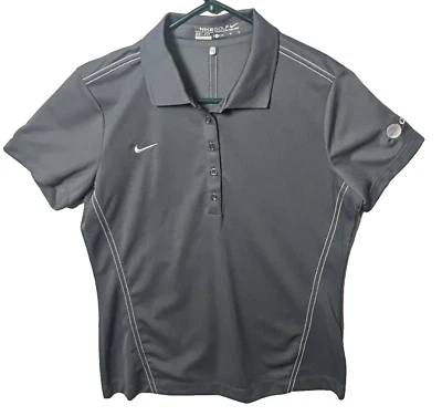 Camisa de golf para mujer Nike Dri Fit con logotipo gris talla M Foto 1 de 4