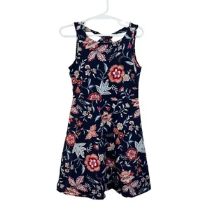 Old Navy Girls Dress Size Small 6-7 Floral Sleeveless Summer Cutout Back Knit - Picture 1 of 7