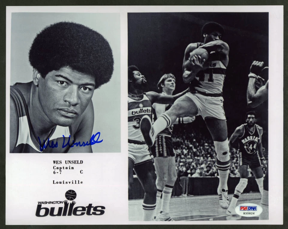 Wes Unseld SIGNED 8x10 Photo Team Issue Washington Bullets PSA/DNA AUTOGRAPHED - Image 1 of 1