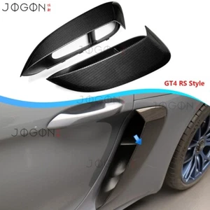 GT4 RS Real Carbon For Porsche 718 Cayman 2018+ Side Fender Vent Air Intake Pair - Picture 1 of 13