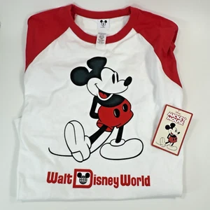 New Mickey Mouse T-Shirt M 1980 Disney Retro Style Raglan NWT Discontinued - Picture 1 of 12