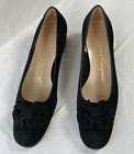 Salvatore Ferragamo Black Sued Women Shoes Size 5 Low Heels