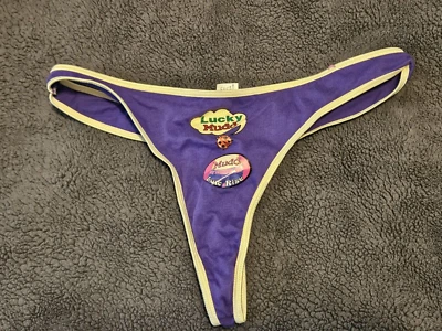 Bragas de tanga MUDD para mujer tiro bajo con logotipo Lucky Mudd grandes moradas nuevas con etiquetas Foto 1 de 4