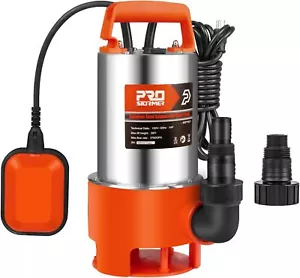 1Hp Stainless Steel Submersible Sump Pump 3700 Gph Multi Outlet Sizes - Picture 1 of 7