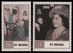 Santa Elena 1990 - Mi-Nr. 534-535 ** - MNH - Reina Madre / Reina Mamá - Imagen 1 de 1
