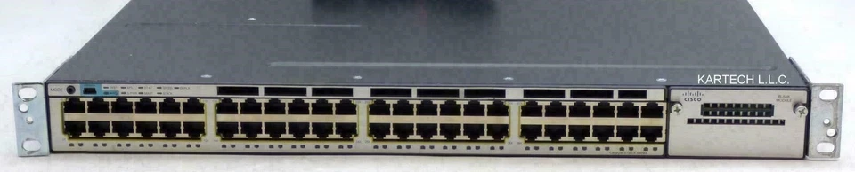 Cisco Catalyst WS-C3750X-48T-L  Single C3KX-PWR-350WAC 30 DAYS Warranty - Image 1 of 3