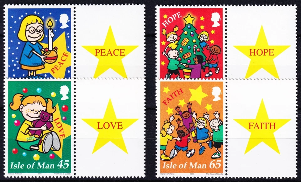 ISLE OF MAN . 2000 Christmas w/ Tabs (884-887) . Mint Never Hinged - Image 1 of 1