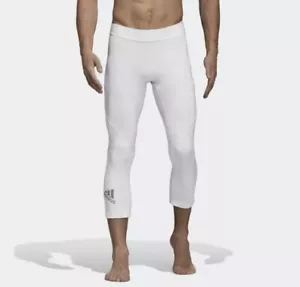 Adidas Men’s AlphaSkin Base Layer White 3/4 Athletic Tights CD7189!!!(2XL) - Picture 1 of 3