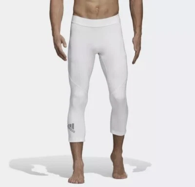Adidas Men’s AlphaSkin Base Layer White 3/4 Athletic Tights CD7189!!!(2XL) - Image 1 of 3