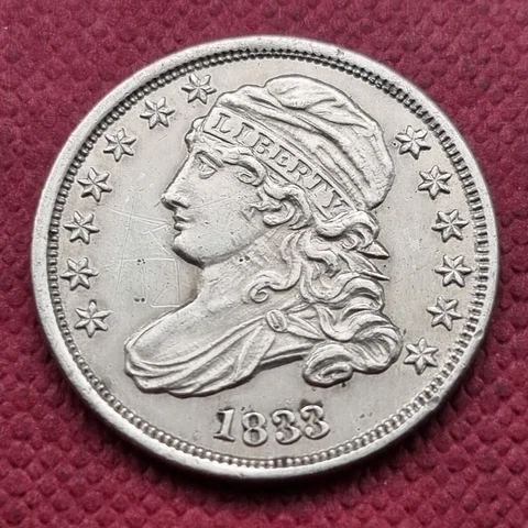 1833 Capped Bust Dime 10c High Grade BU UNC Details #52653 Cover