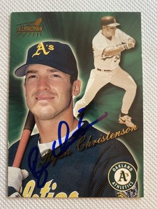 1999 Aurora Ryan Christenson #134 Auto Signed Autograph A’s