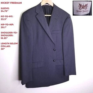 EUC Hickey-Freeman Men 40R Gray Wool Single-Breasted 2-Button Sport Coat Blazer - Picture 1 of 22