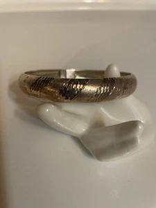 Vtg Sterling Silver Bangle Bracelet Etched Silver Bracelet Made In Italy - Picture 1 of 12