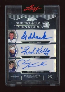 2020-21 Leaf Superlative Signatures Triple Shack / Kelly / Stemkowski 1/2 - Picture 1 of 2