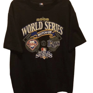 Vintage 2008 MLB World Series Championship T Shirt Men's Size L Black - Picture 1 of 4