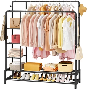 47'' * 67'' Heavy Duty Clothes Rack, Double Rods Clothing Racks for Hanging Clot - Picture 1 of 12