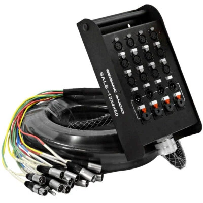 Seismic Audio 12 Channel 50' Pro Stage XLR Snake Cable (XLR & 1/4" TRS Returns) - Image 1 of 4