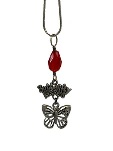 Adorable 24 inch Butterfly Kisses Red Tear Drop Crystal Pendant - Picture 1 of 11