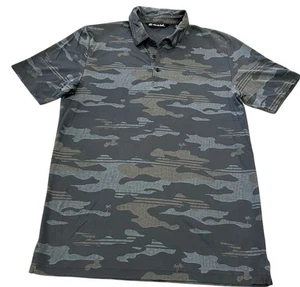 Travis Mathew Short Sleeve Golf Polo Shirt Blue Camo Men MEDIUM Pima Cotton - Picture 1 of 7