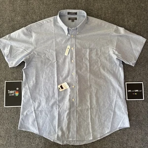 Croft & Barrow Hemd Herren 18 Blau Pflegeleicht Kurzarm Einfarbig Knitterarm - Bild 1 von 15