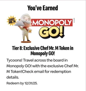 Exklusive Chef Mr. M Medaille in Monopoly GO! - Bild 1 von 4