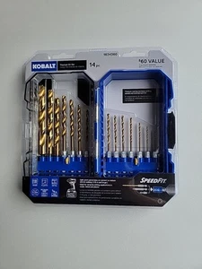 NEW Kobalt 14-Piece Titanium Coated HSS Twist Drill Bit Set with Case - Picture 1 of 5